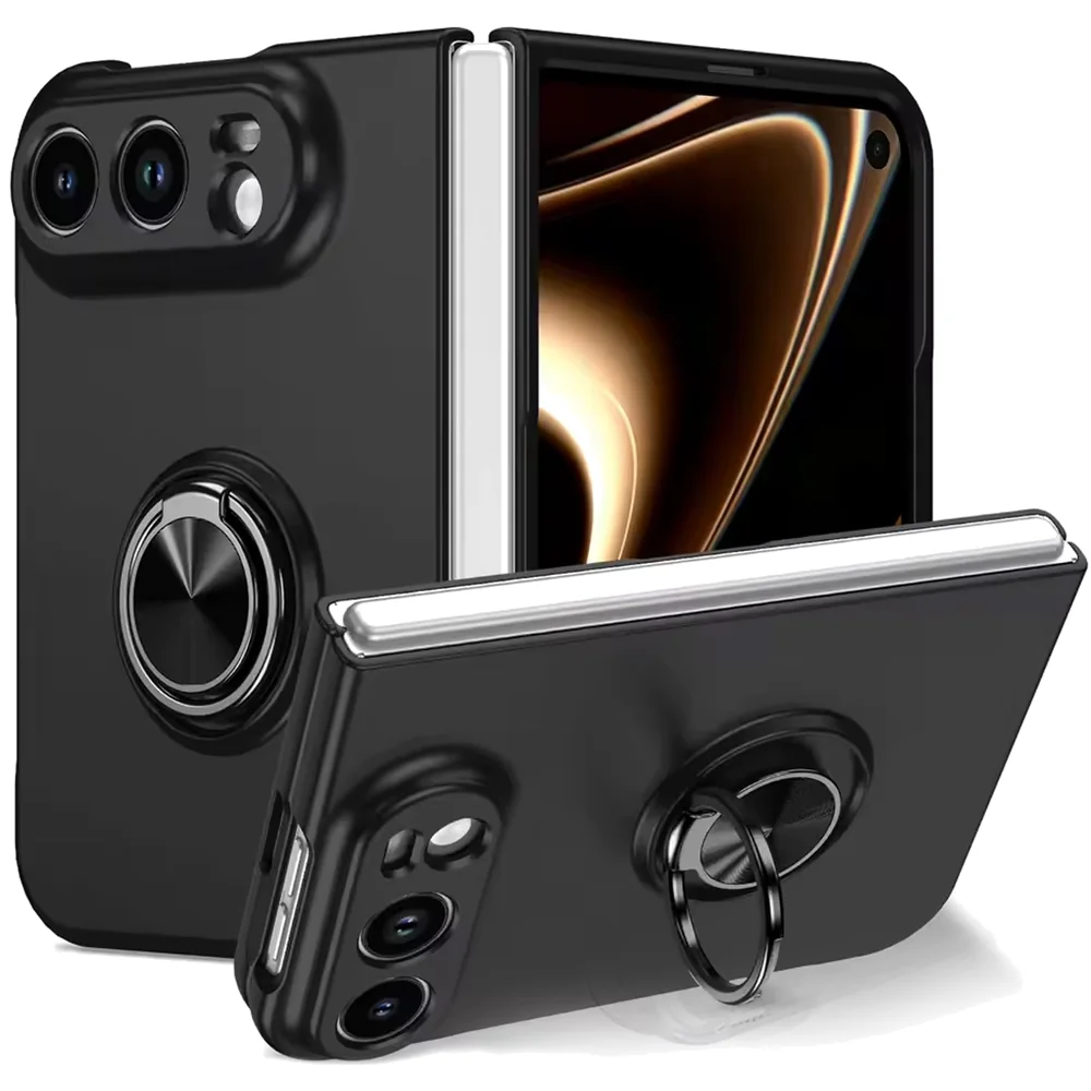 Magnetic Ring Stand Case for iPhone Duo in Black