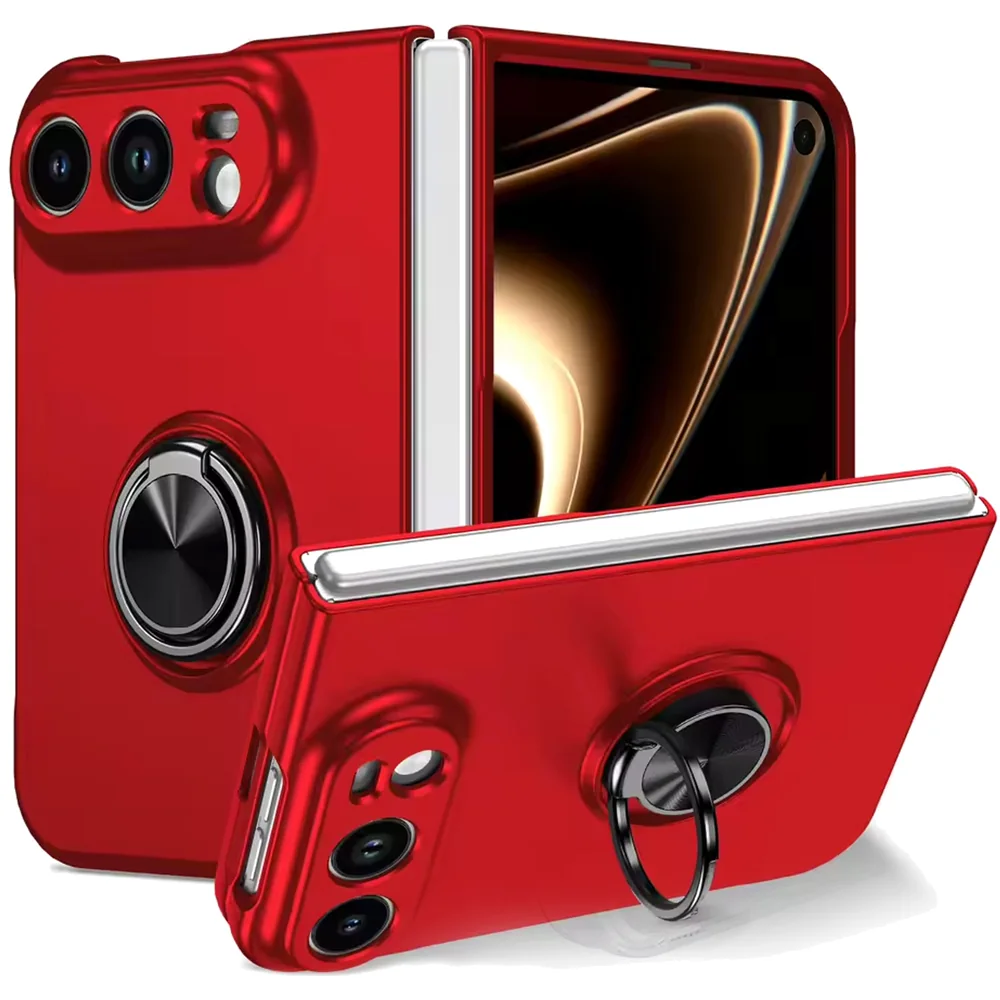 Magnetic Ring Stand Case for iPhone Duo in Red